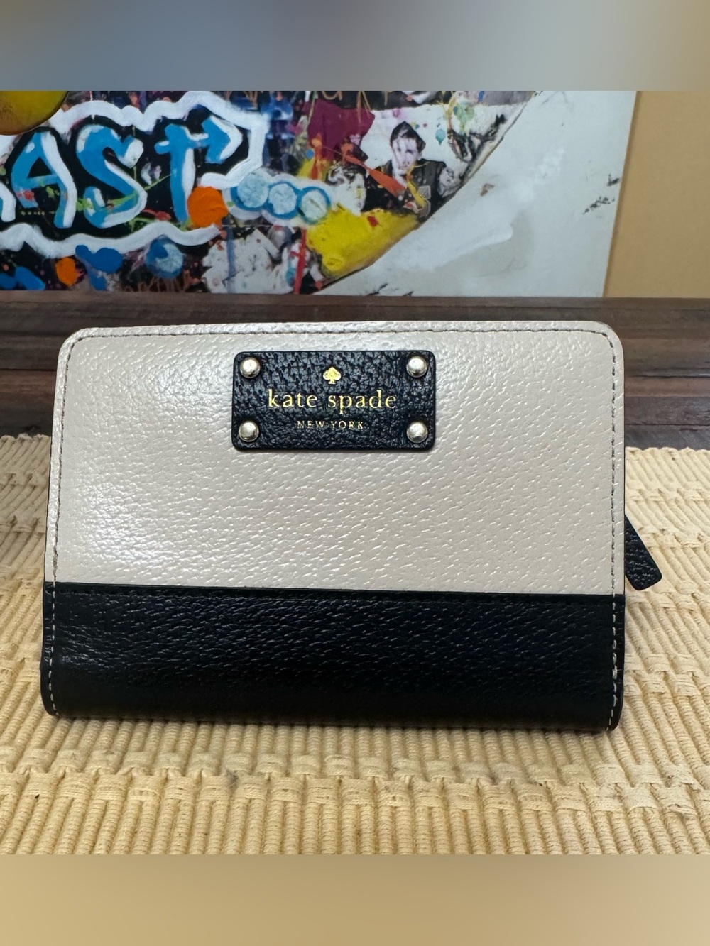 kate spade New York Black and Cream Wallet